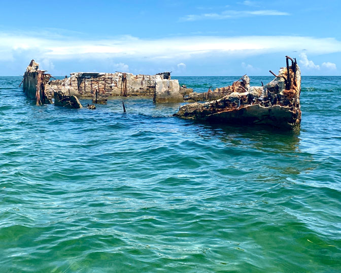 concrete shipwreck off Key Largo